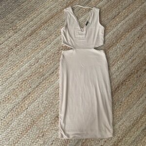 AFRM Cream Backless Dress